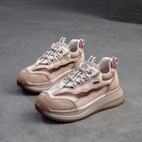 Women Stylish Color Matching Leather Casual Sneakers Vance Co Dress Sneakers