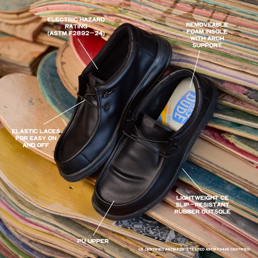 Wendy Work CE Classic Slip Resistant Wide - Black Top Rated Steel Toe Work Boots