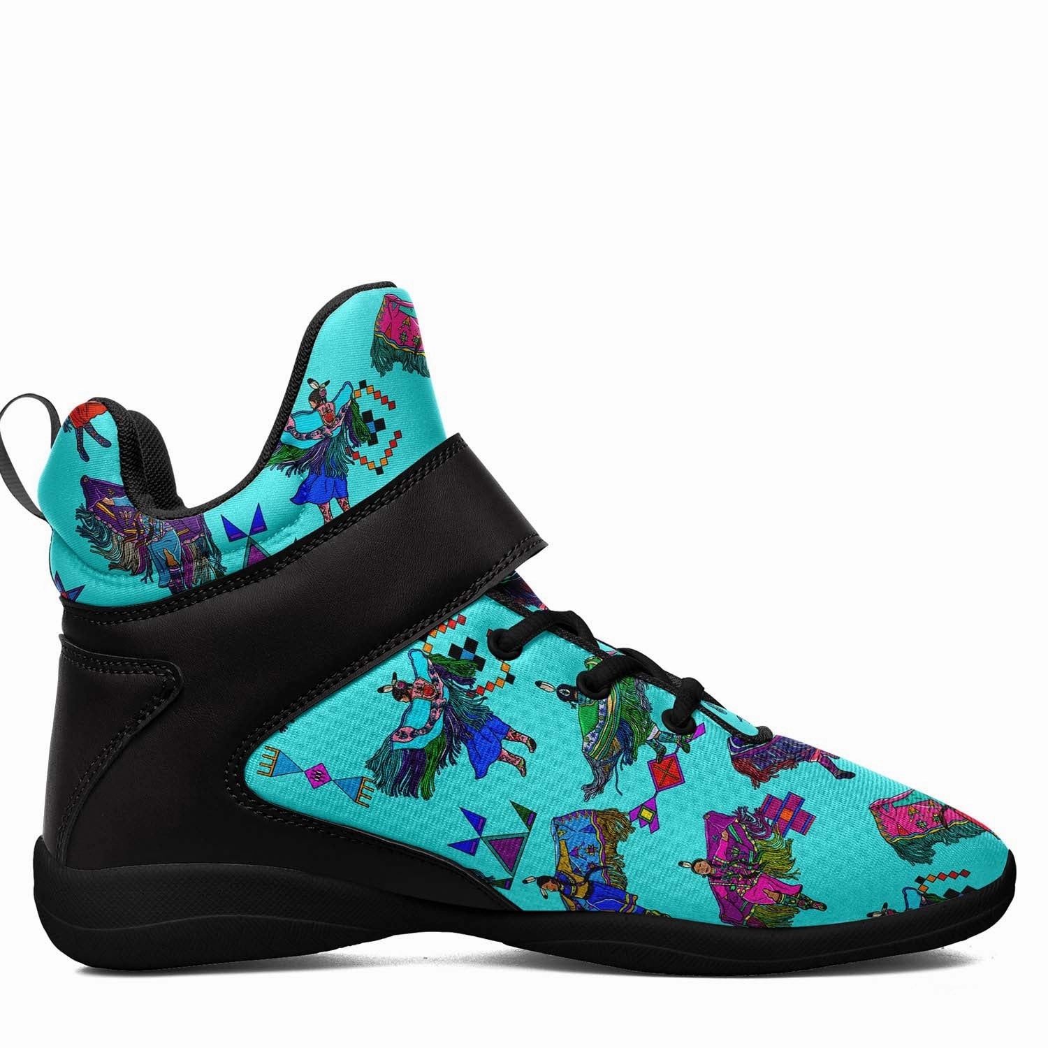 Women's Fancy Dancers Turquoise Ipottaa Basketball / Sport High Top Shoes - Black Sole Chauncey Billups Basketball Shoes