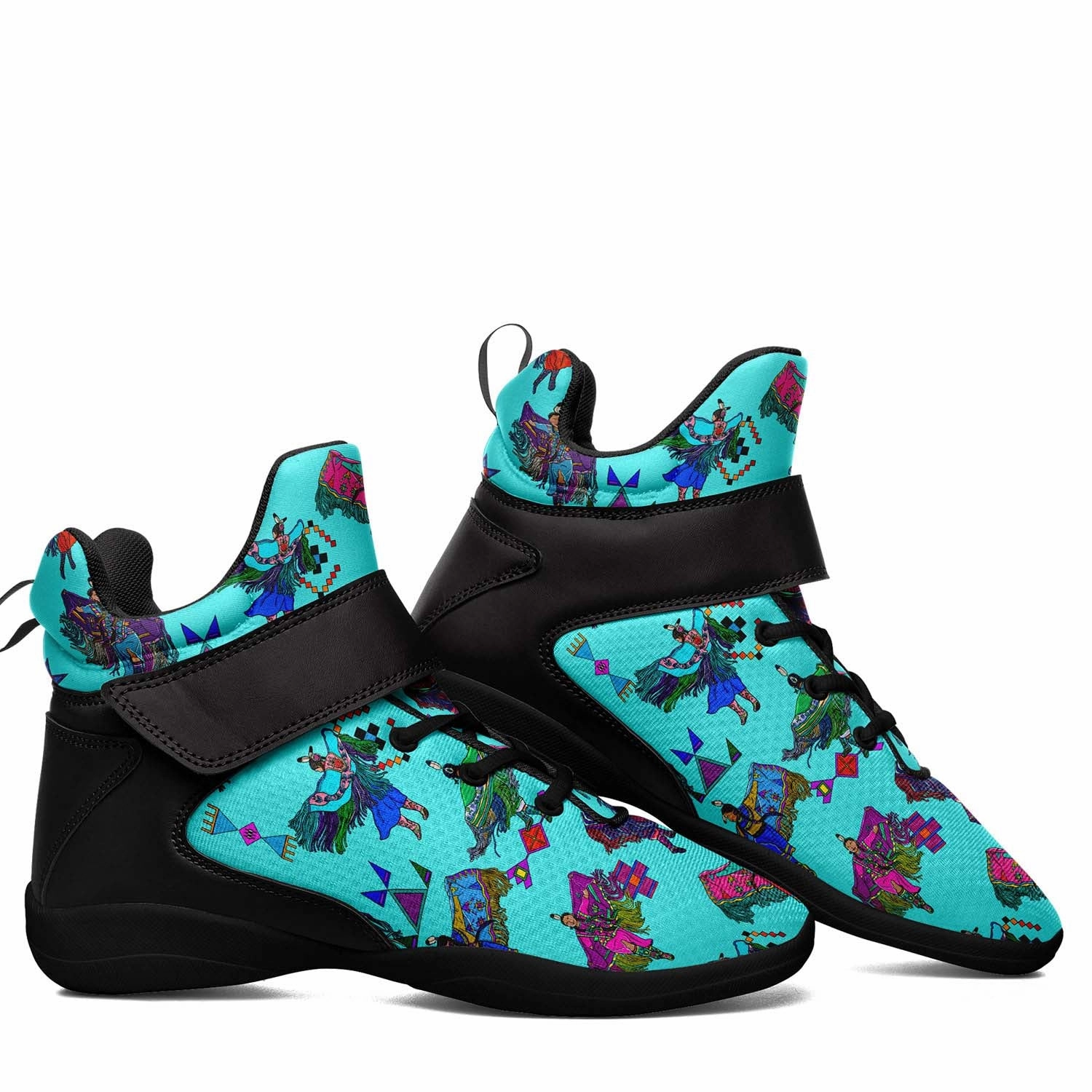 Women's Fancy Dancers Turquoise Ipottaa Basketball / Sport High Top Shoes - Black Sole The Greatest Basketball Shoes Of All Time