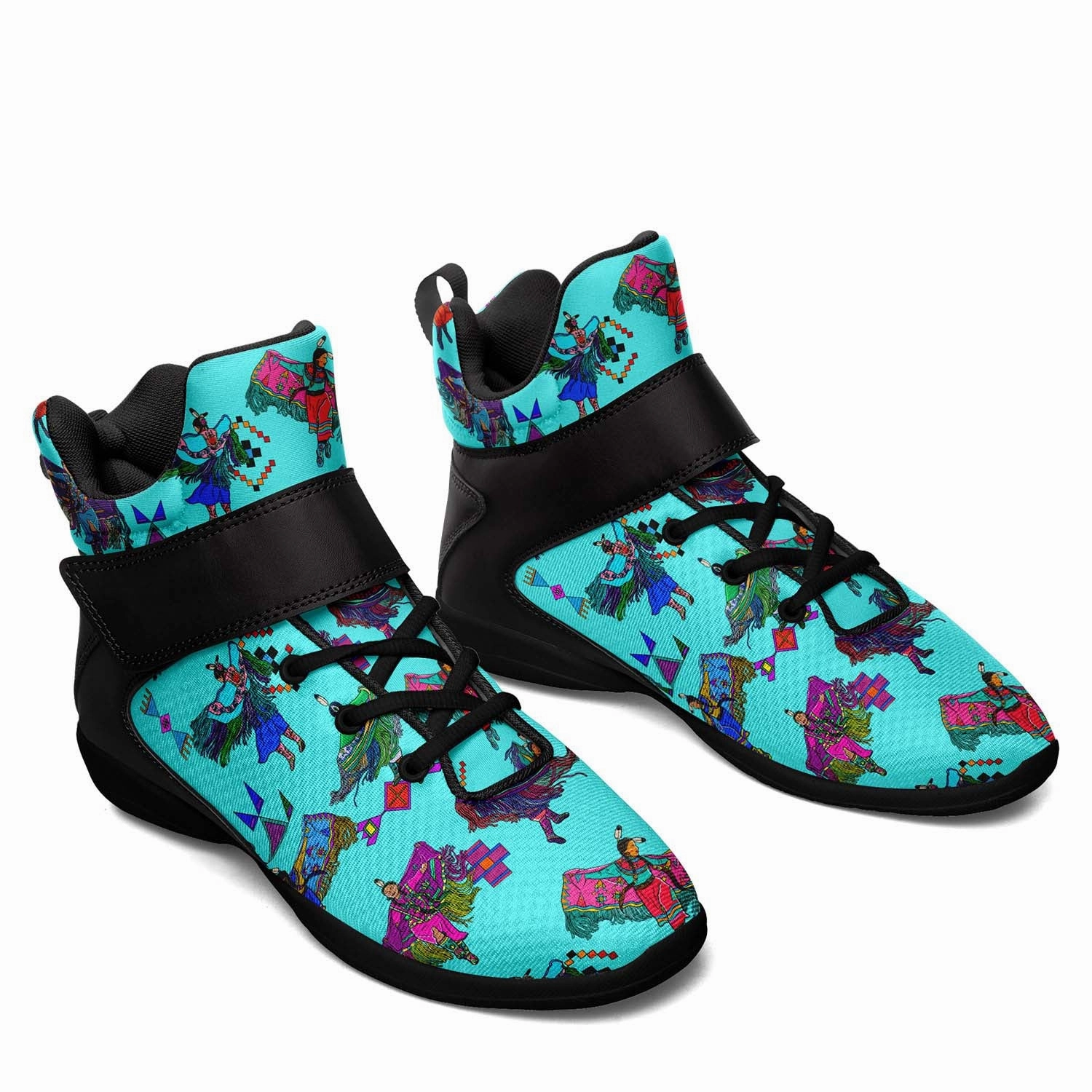 Kg Basketball Shoes Women's Fancy Dancers Turquoise Ipottaa Basketball / Sport High Top Shoes - Black Sole