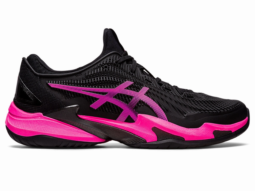 Men's Asics Court FlyteFoam 3, Black/Hot Pink, 8.5 D Medium Asics Gel Noosa Running Shoes