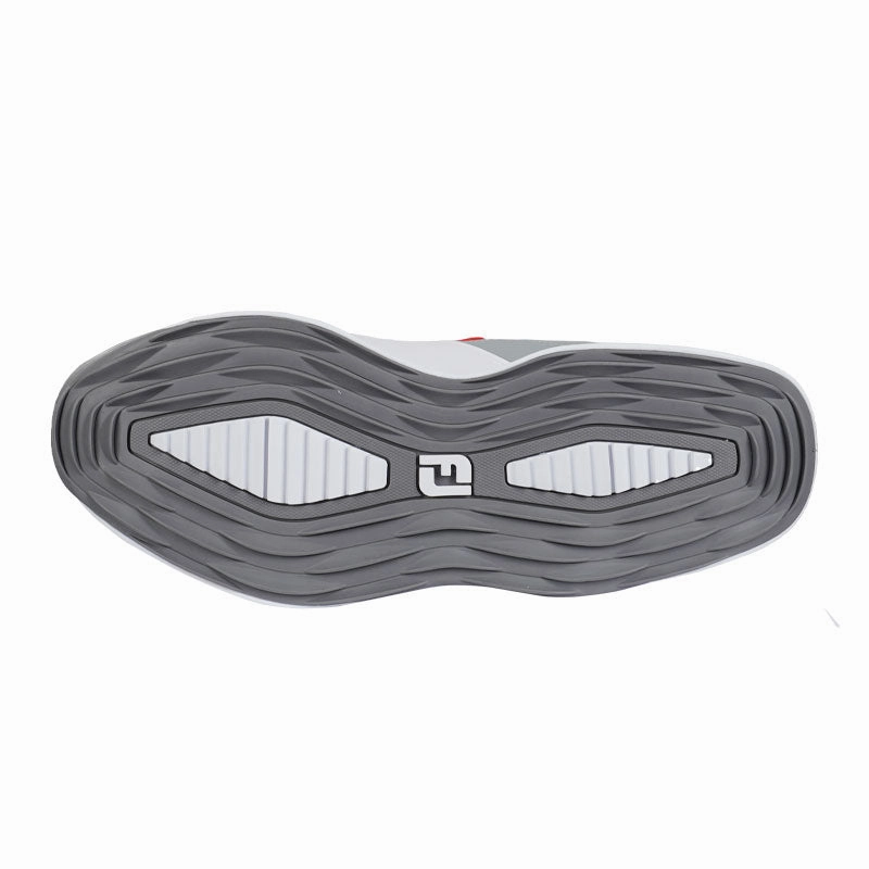 Good Golfing Shoes FOOTJOY Pro Lite BOA Mens Spikeless Shoes (White/Grey/Red)