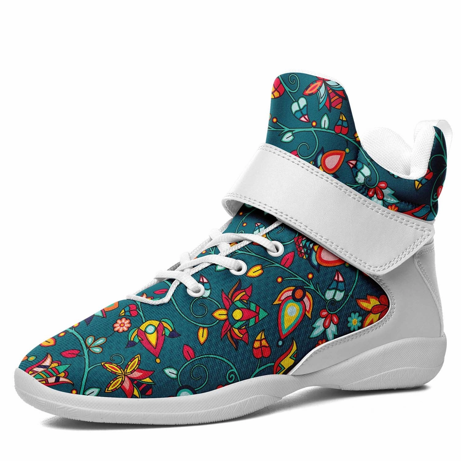 Basketball Shoes With Good Traction Thorny Path Teal Ipottaa Basketball / Sport High Top Shoes - White Sole