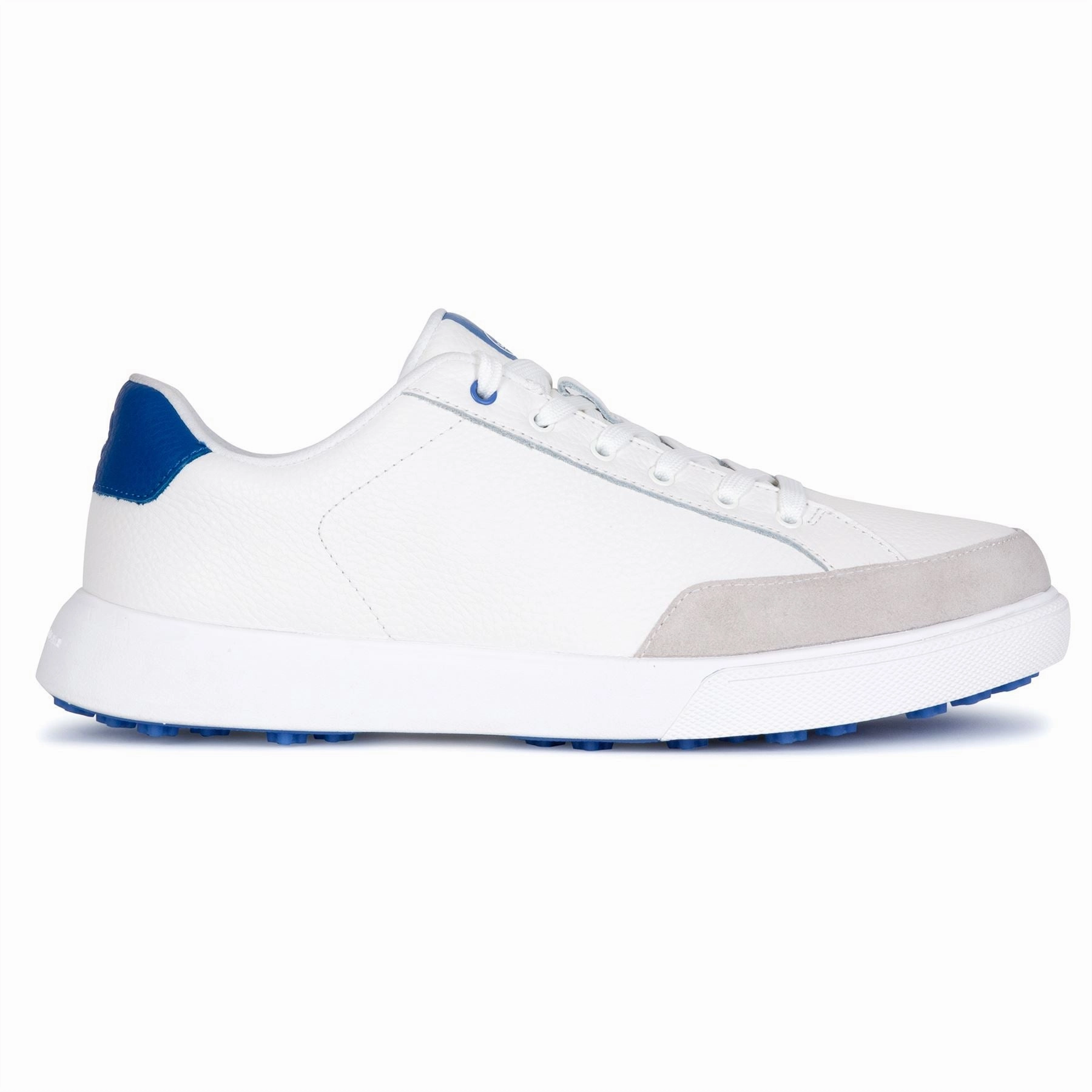 Golf Shoes With Metal Spikes Drift Leather Hybrid Course Shoe White/Mako Blue