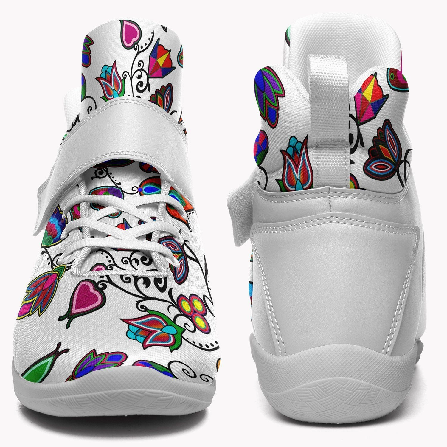 Wide Size Basketball Shoes Indigenous Paisley White Ipottaa Basketball / Sport High Top Shoes - White Sole