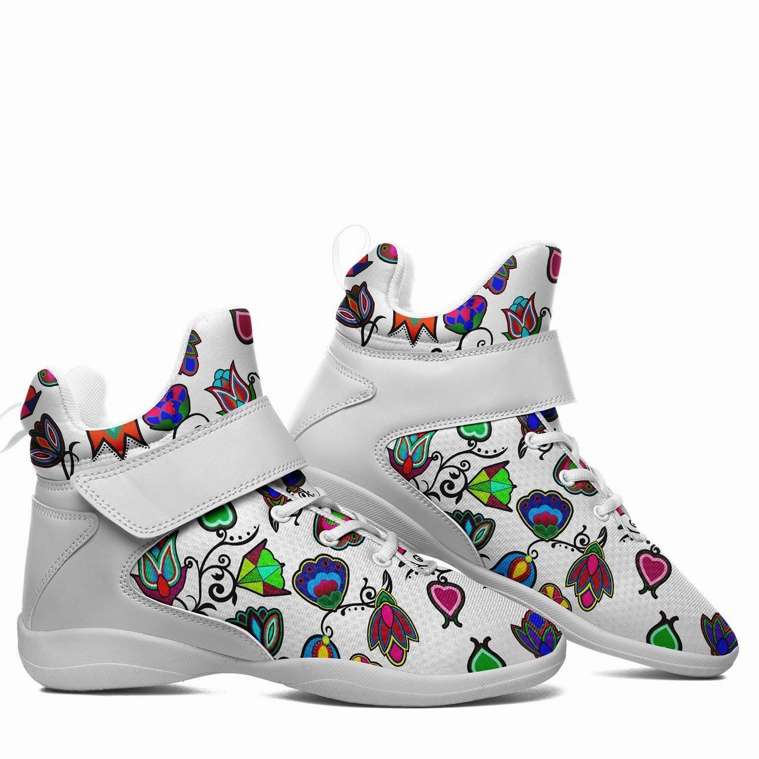 Indigenous Paisley White Ipottaa Basketball / Sport High Top Shoes - White Sole Gigi Bryant Basketball Shoes