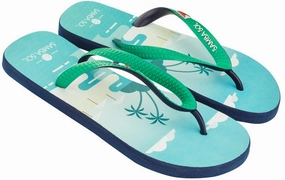 Dollar Flip Flops Navy 2025 Samba Sol Men's Beach Collection Flip Flops - St Martin
