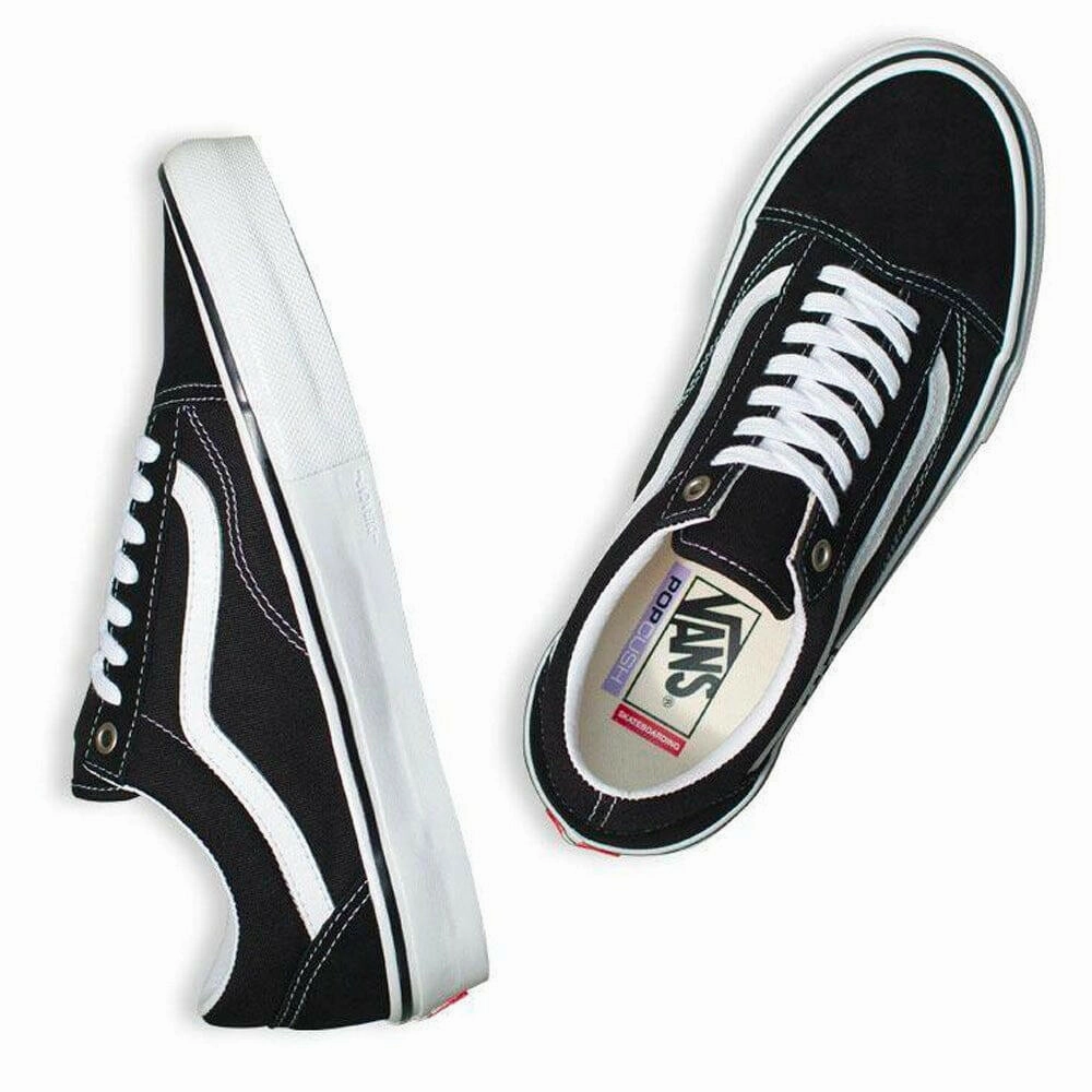 Action Skate Shoes Shark Tank Vans - Skate Old Skool Shoes Black/White