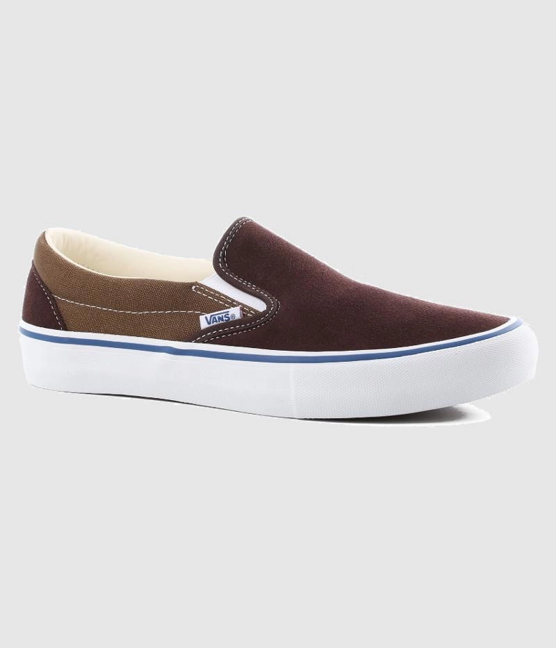 Skate Half Cab '92 X Nick Michel Vans Slip-On Pro Skate Shoes Coffee Bean/Teak