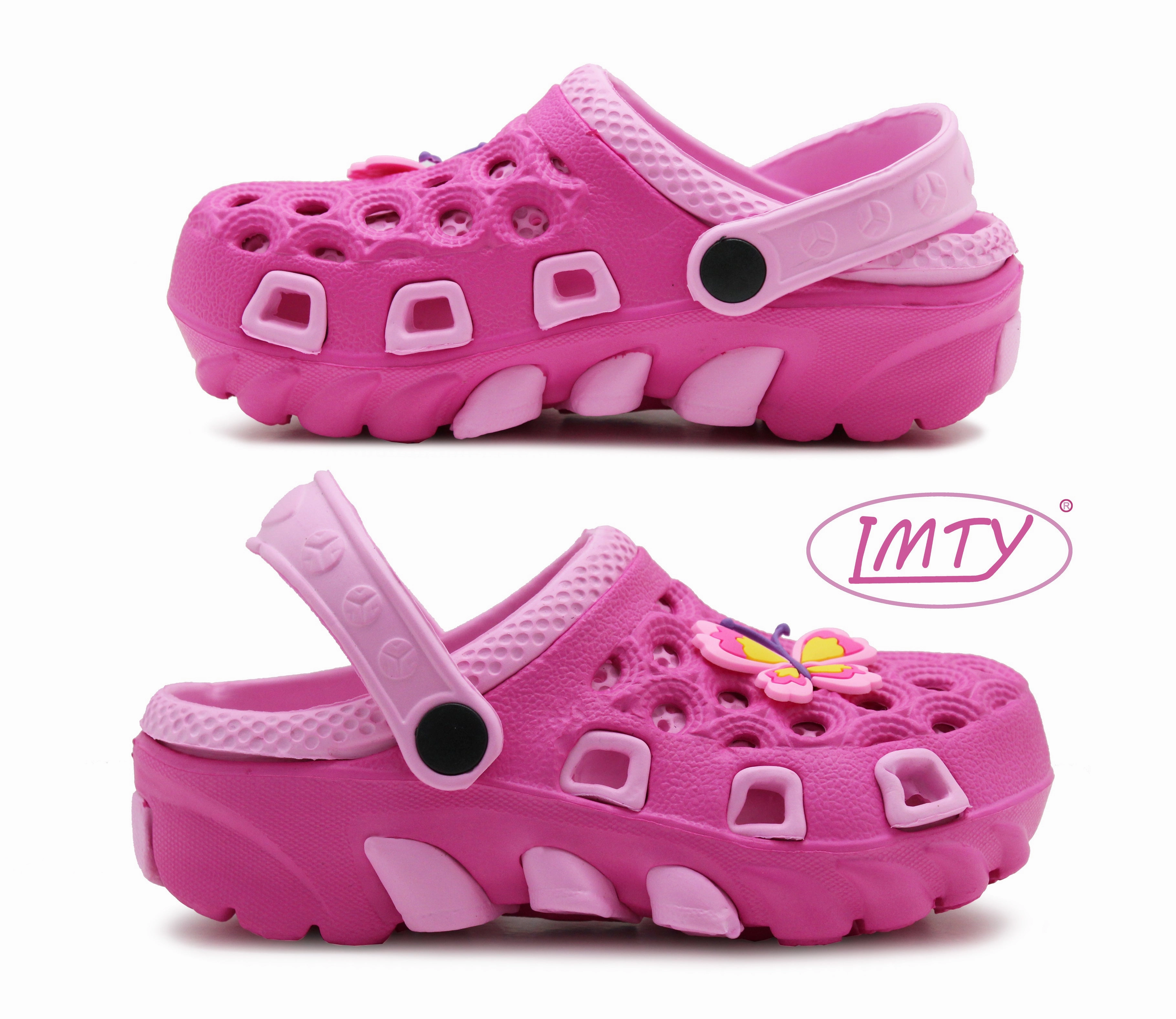 Pink Fur Clogs VATICAN Girls Kids EVA Lightweight Clogs in Pink/Fuchsia