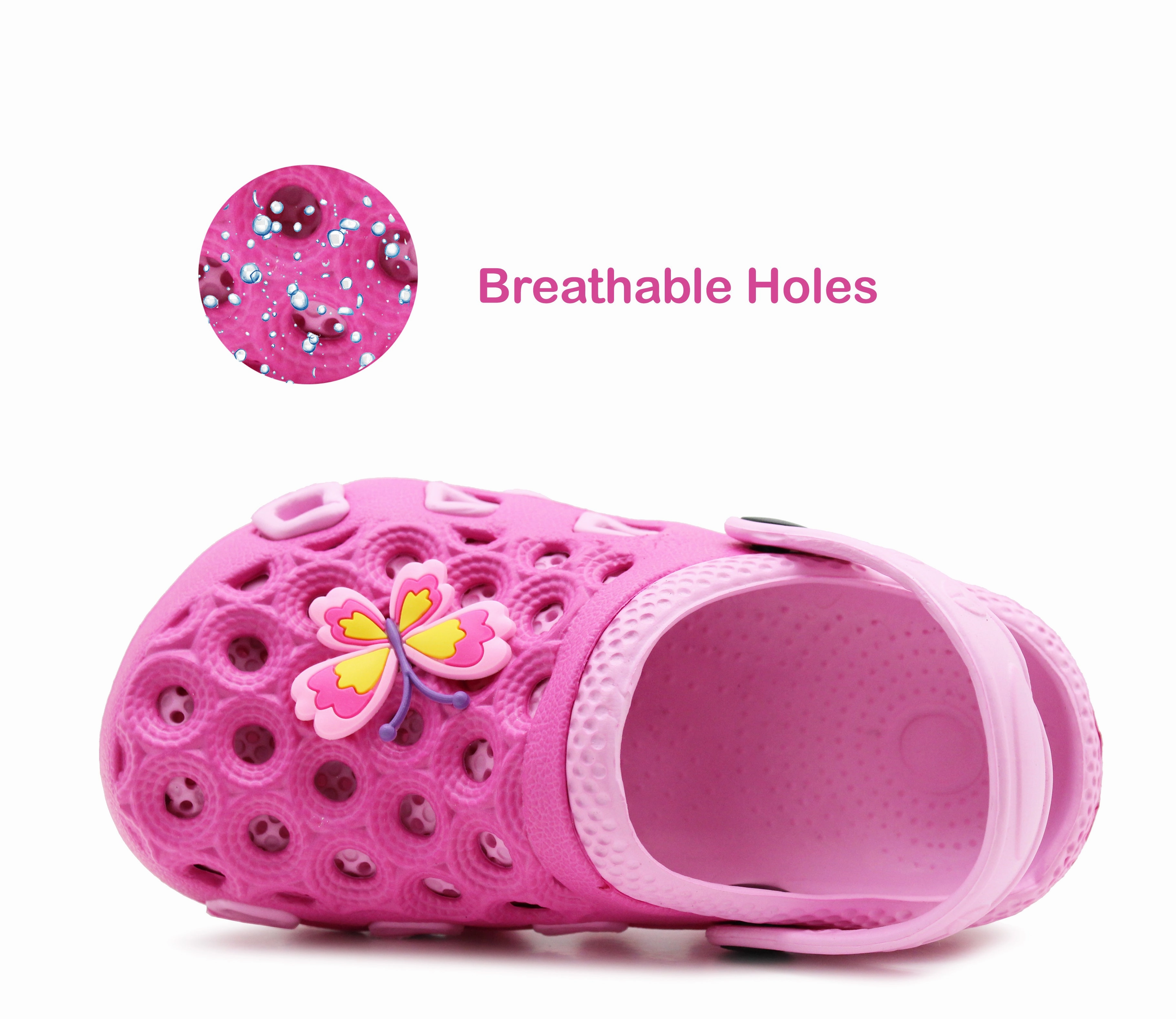 No 6 Fur Clogs VATICAN Girls Kids EVA Lightweight Clogs in Pink/Fuchsia