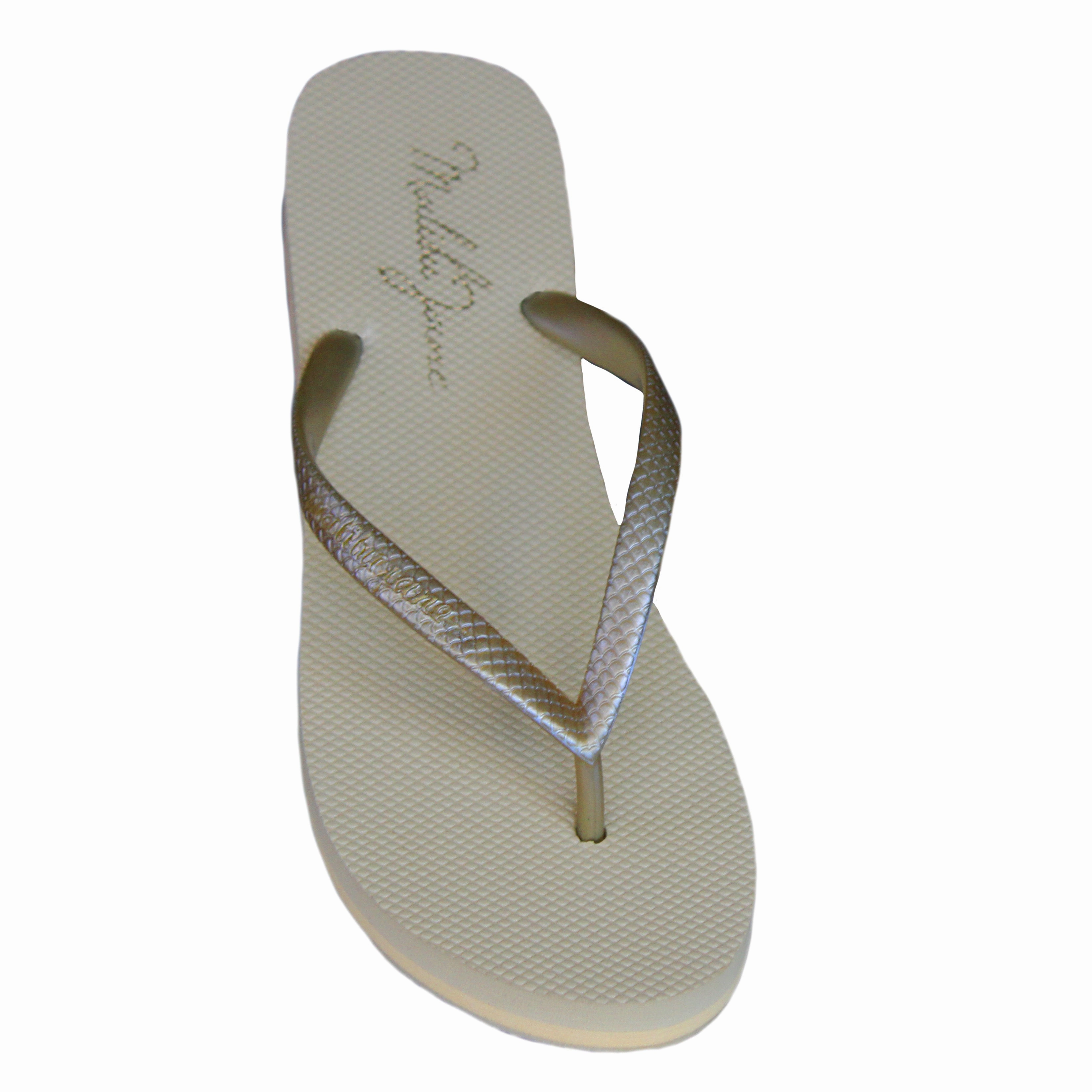 VENTURA FLIP FLOP NUDE GOLD Wedding Day Flip Flops