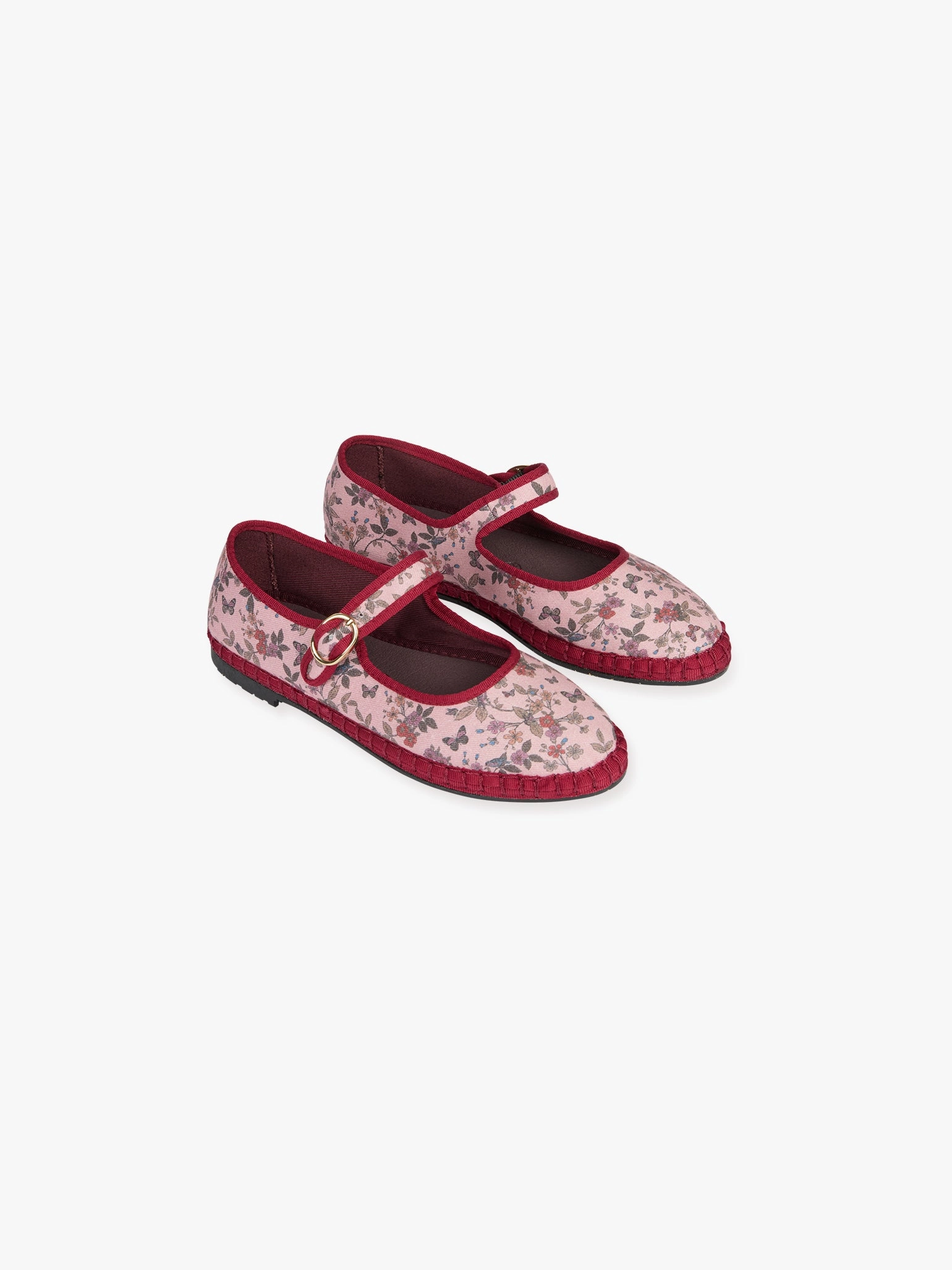 Flabelus x La Coqueta Woman Pink Floral Mary Jane Shoes Clark Structured Mary Jane Shoes 9 Wide