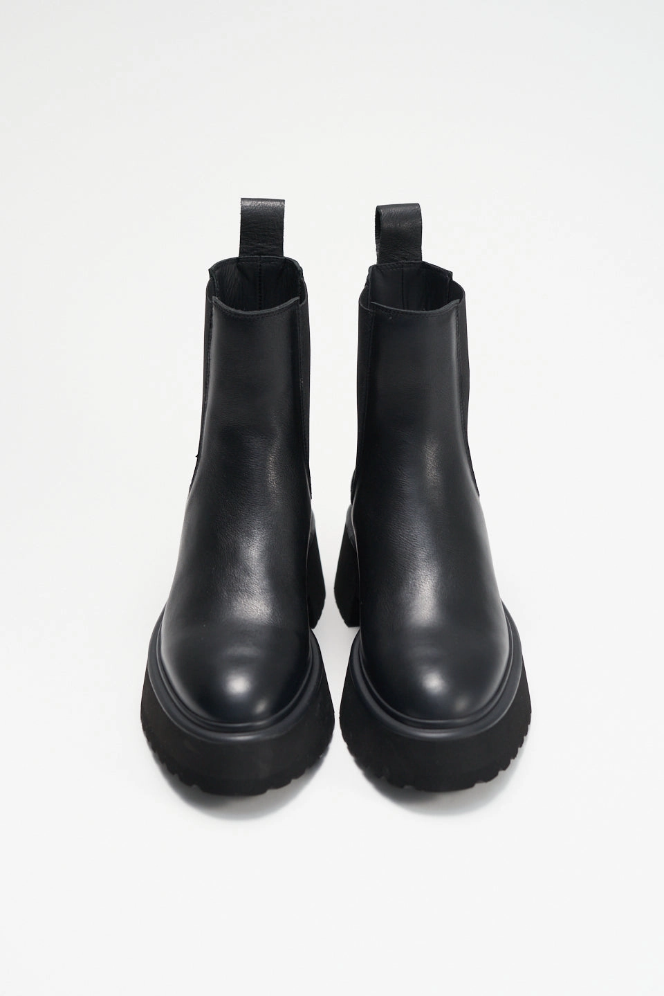 Vitello Black Matt Low Chelsea Boots Calf High Chunky Chelsea Boots