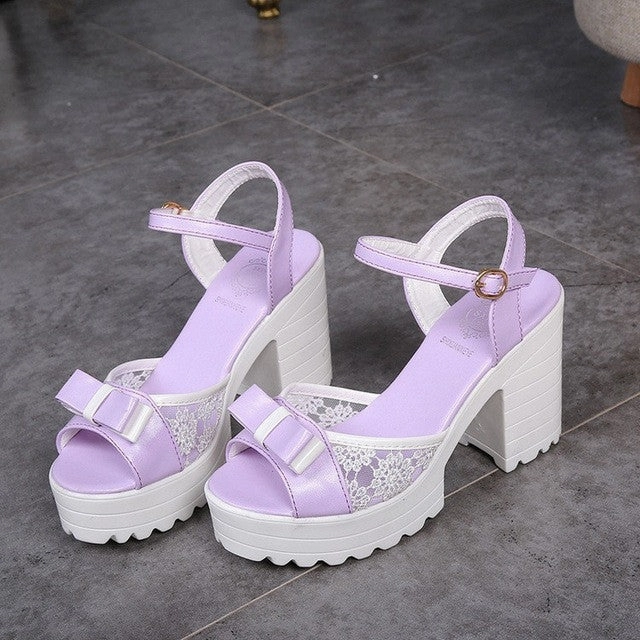 Stockholm Leather Ankle Boots VTOTA 2017 Fashion Woman Sandals Flatform Women Summer Shoes Open Toe Sandals Thick Heel High Heels Shoes Bowtie Women Shoes 258