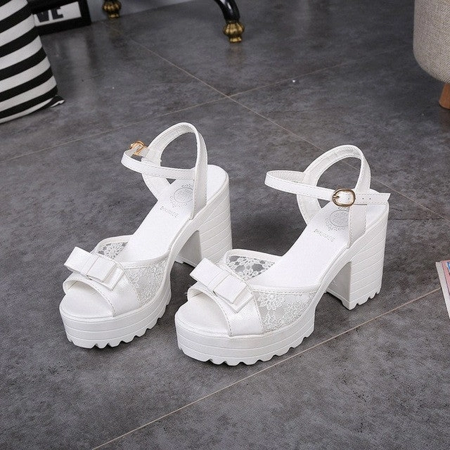 VTOTA 2017 Fashion Woman Sandals Flatform Women Summer Shoes Open Toe Sandals Thick Heel High Heels Shoes Bowtie Women Shoes 258 Welly Ankle Boots