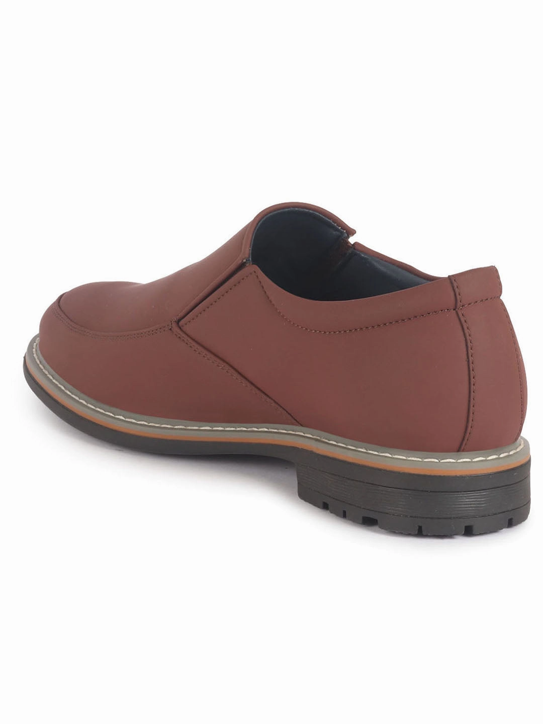 Top Work Boots Men Cherry Formal Office Comfort Broad Feet TPR Welted Sole Slip On Shoes