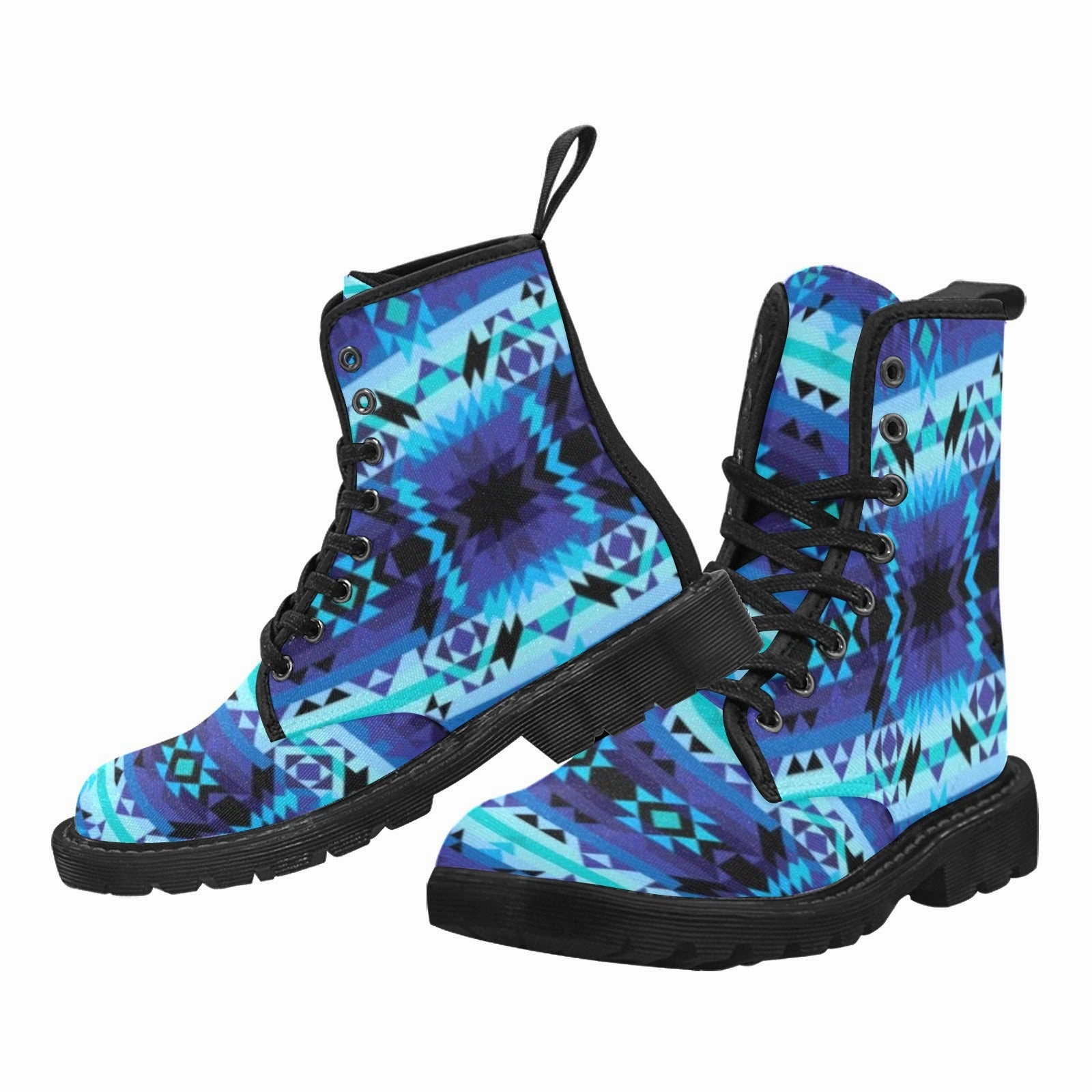 Blue Star Boots for Women (Black) Combat Boots With Laces