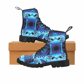 Blue Star Boots for Women (Black) Decorated Combat Boots