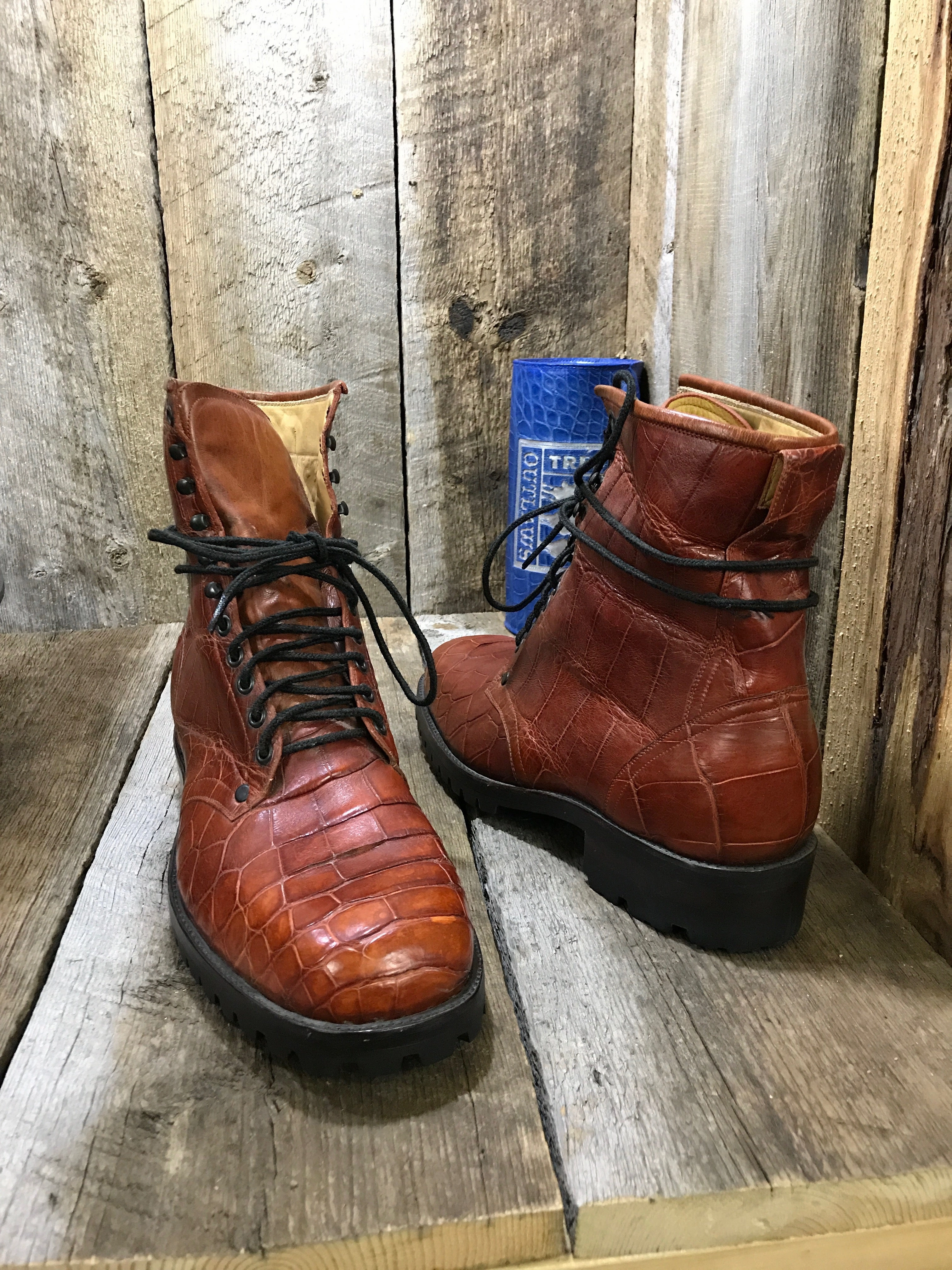 Wild Alligator Tres Outlaws Combat Boot 3813 * Valentino Garavani Combat Boots