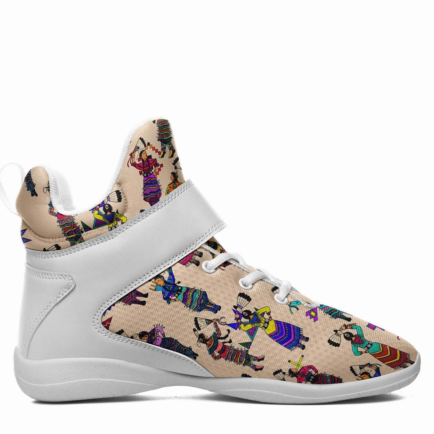 Women's Jingle Dancers Muslin Ipottaa Basketball / Sport High Top Shoes - White Sole Best Basketball Shoes Of All Time Performance