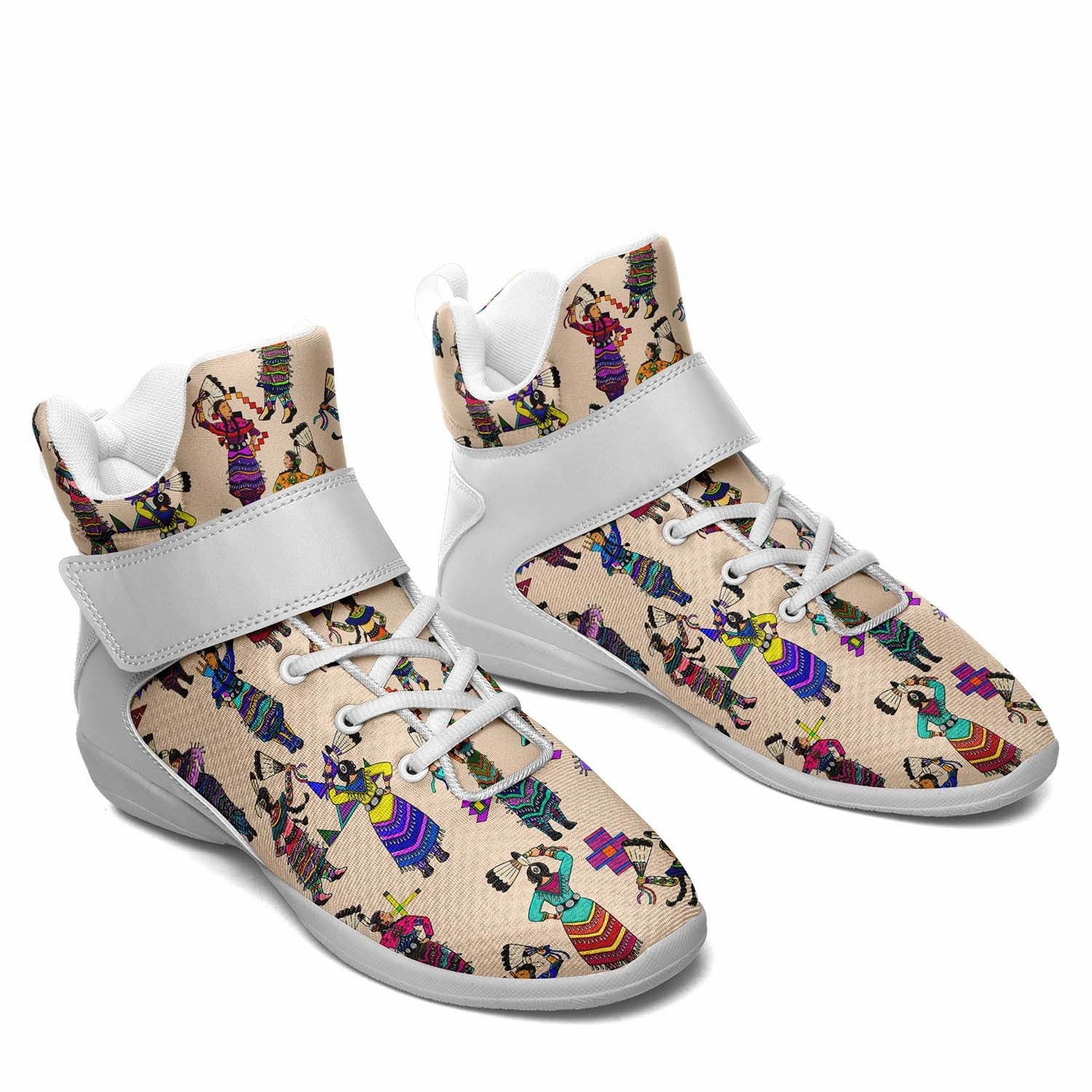 Women's Jingle Dancers Muslin Ipottaa Basketball / Sport High Top Shoes - White Sole 50 Dollar Basketball Shoes