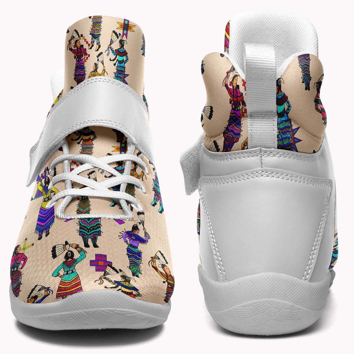 Stylish Basketball Shoes Women's Jingle Dancers Muslin Ipottaa Basketball / Sport High Top Shoes - White Sole