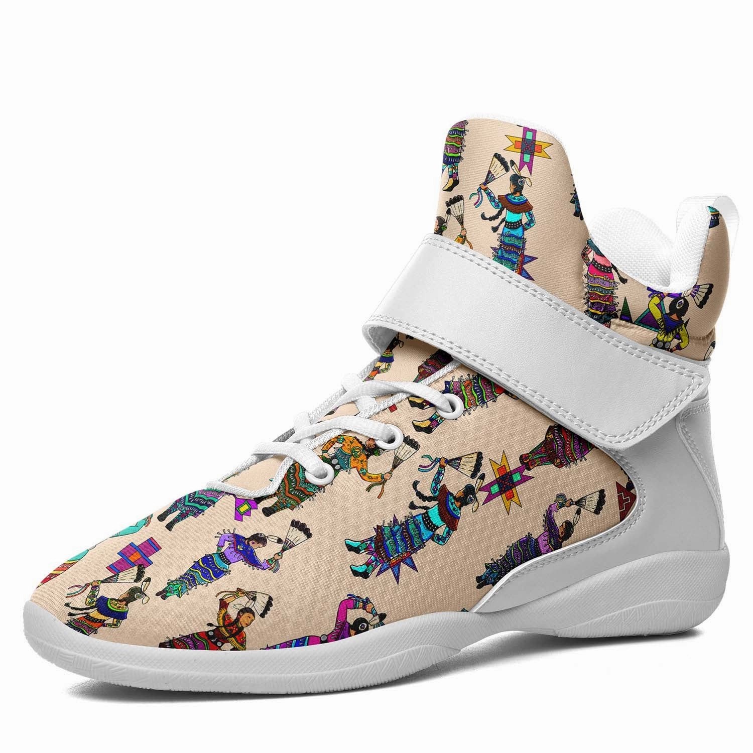 Women's Jingle Dancers Muslin Ipottaa Basketball / Sport High Top Shoes - White Sole Foamposites Basketball Shoes