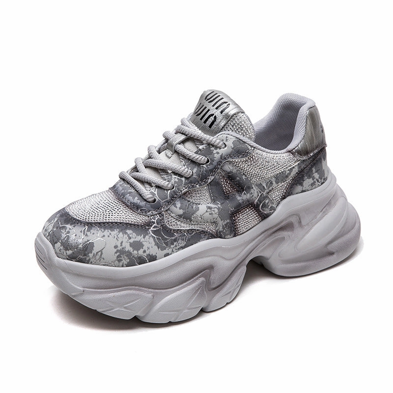 Best Cleaner For Sneakers Women Casual Crystal Chunky Platform Sneakers