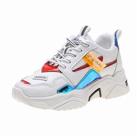 Sneakers Groton Women Chunky Sneakers Fashion Vulcanize Shoes New Female Black White Platform Shoes Thick Sole Casual Shoes Woman Sneakers 7cm