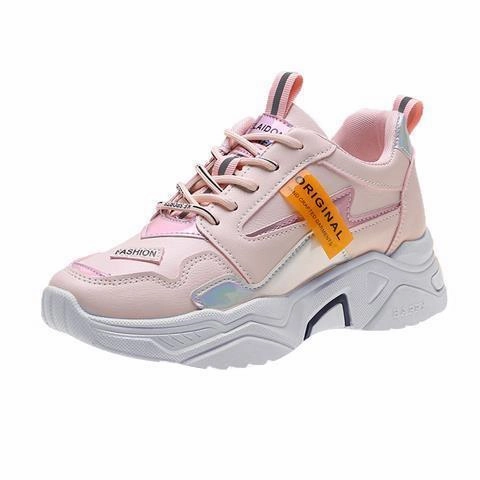 Women Chunky Sneakers Fashion Vulcanize Shoes New Female Black White Platform Shoes Thick Sole Casual Shoes Woman Sneakers 7cm Sneakers High Top Nike