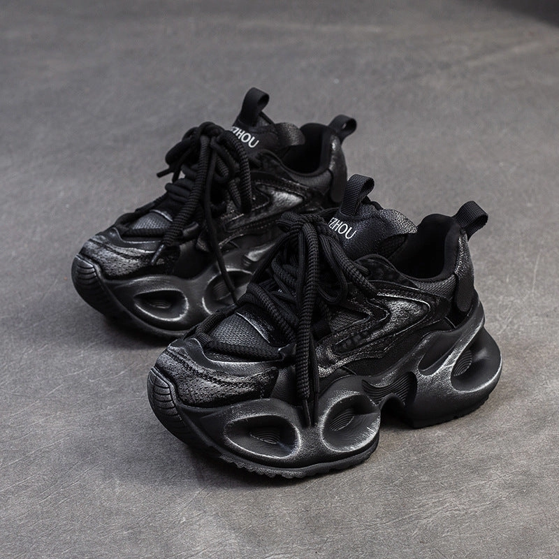 Platform Heel Sneakers Women College Style Wedge Chunky Platform Sneakers