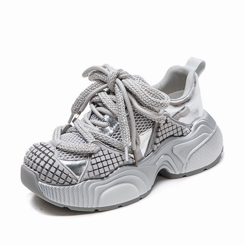 Women Fashion Breathable Mesh Chunky Platform Sneakers Dc Shoes Sneakers