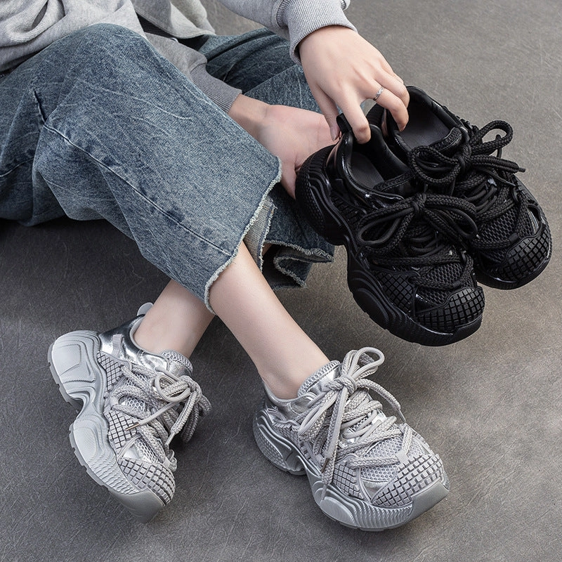 Women Fashion Breathable Mesh Chunky Platform Sneakers Qn Sneakers