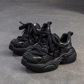 Women Fashion Breathable Mesh Chunky Platform Sneakers Sneakers Movie Streaming