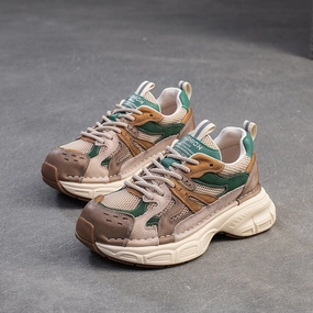 Ethical Sneakers Women Fashion Color Matching Breathable Thick Soled Sneakers