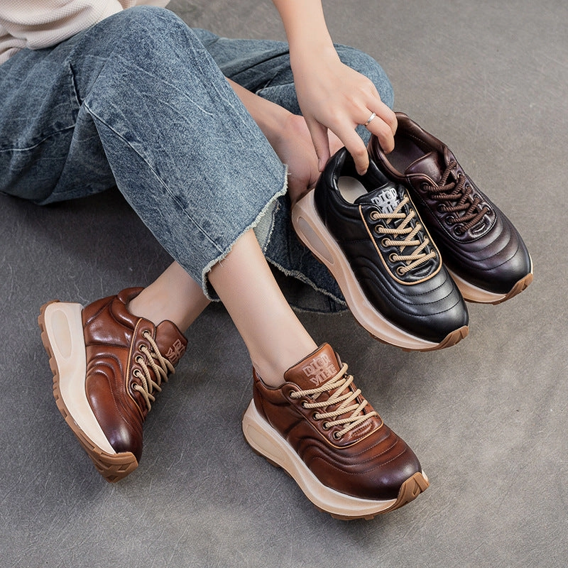 Electoral Map Sneakers Women Minimalism Quilted Leather Casual Sneakers