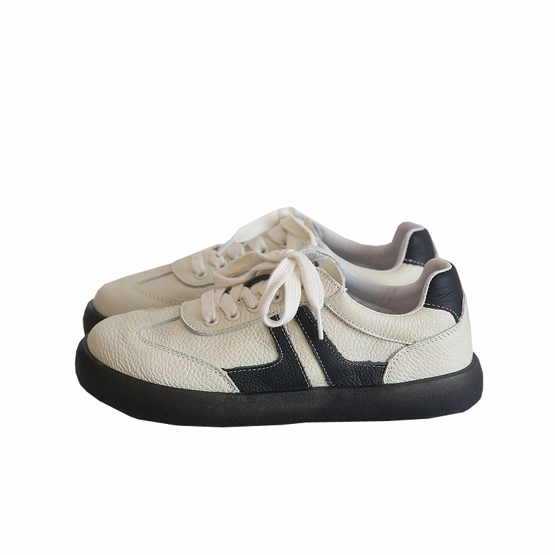 Sneakers Coolway Women Retro Cowhide Patchwork Soft Sneakers