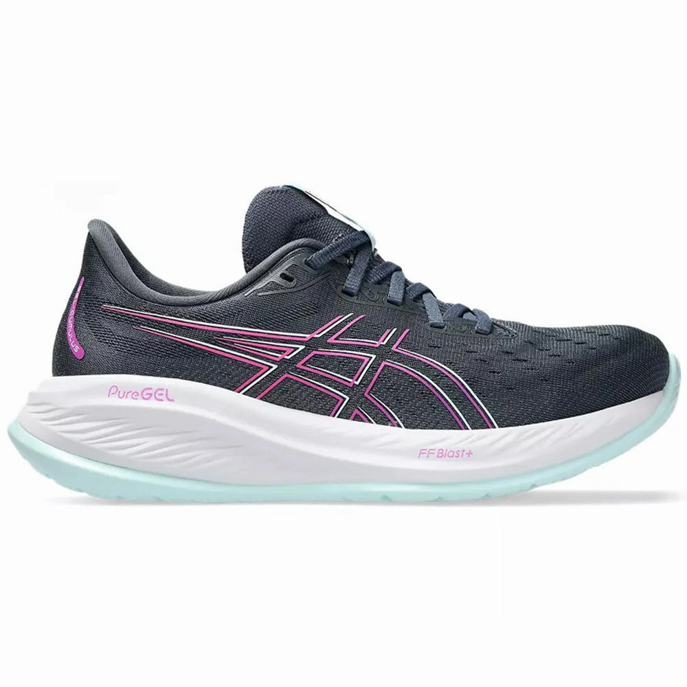 Asics Venture Trail Running Shoe Women's Asics GEL-Cumulus 26, Tarmac/Bold Magenta, 7 B Medium