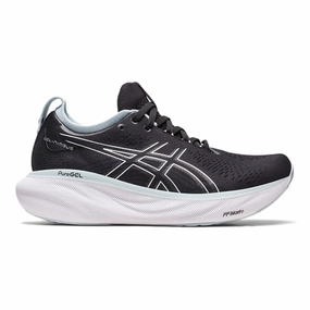 Women's Asics Gel-Nimbus 25, BLACK/REBORN BLUE, 13 B Medium Asics Gel Nimbus 14 Running Shoe