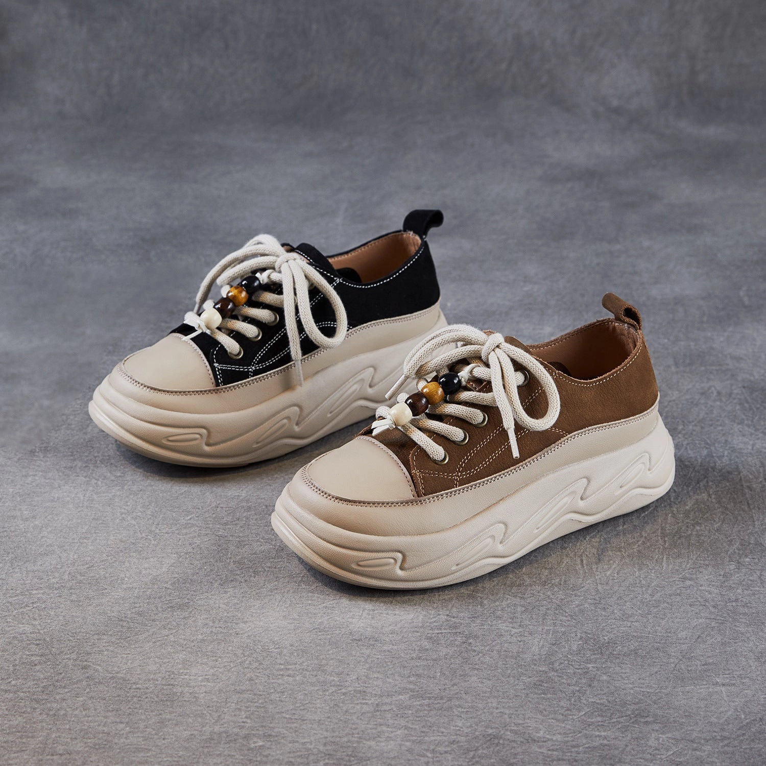 Bottega Sneakers Women's Casual Fashion Leather Platform Sneakers