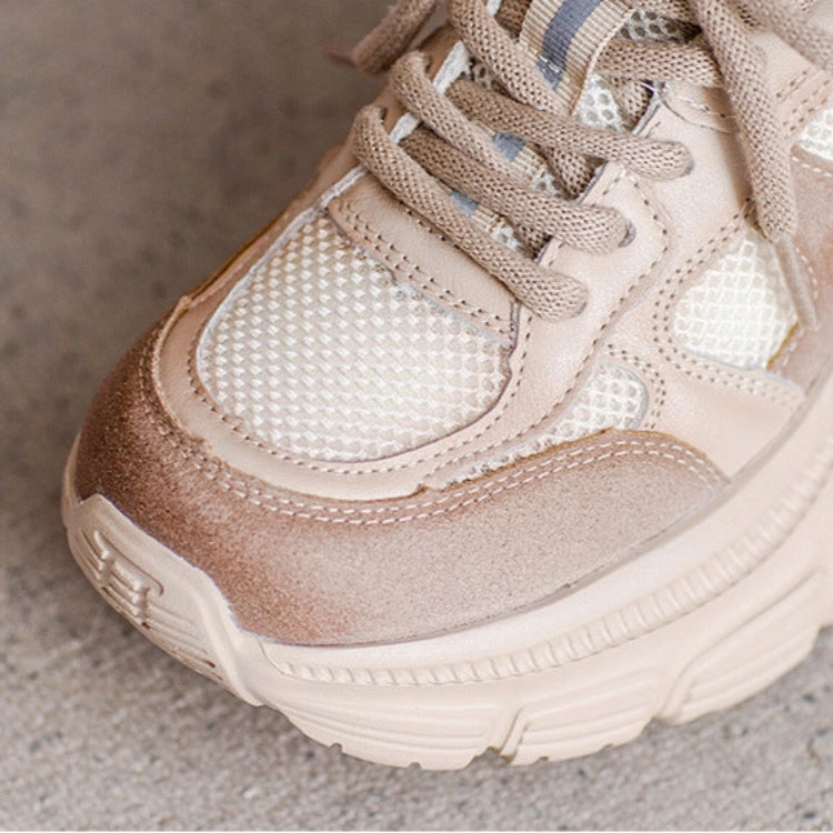 Women's Fashion Breathable Mesh Casual Platform Sneakers Brogue Sneakers