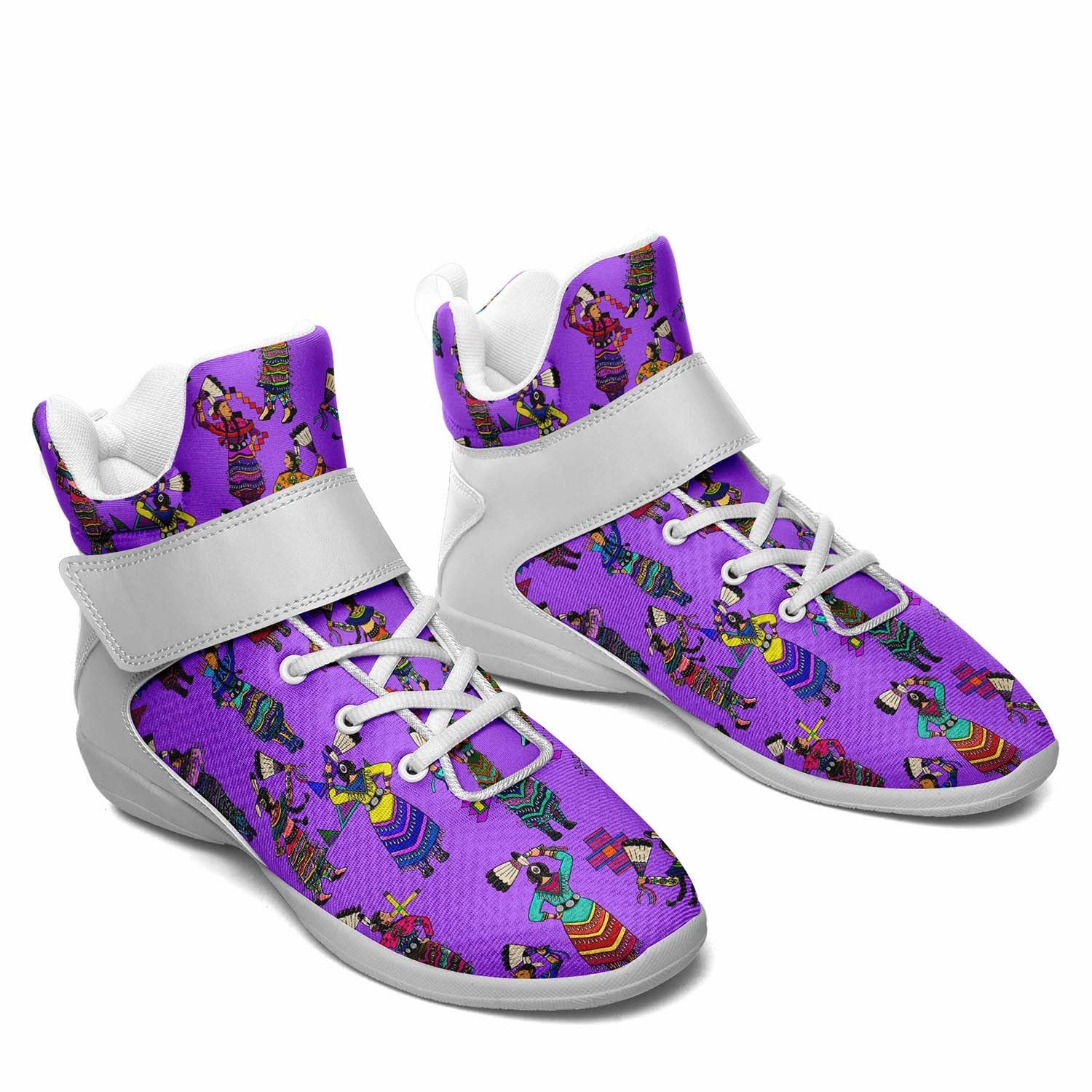 Basketball Shoes 2001 Women's Jingle Dancers Purple Ipottaa Basketball / Sport High Top Shoes - White Sole