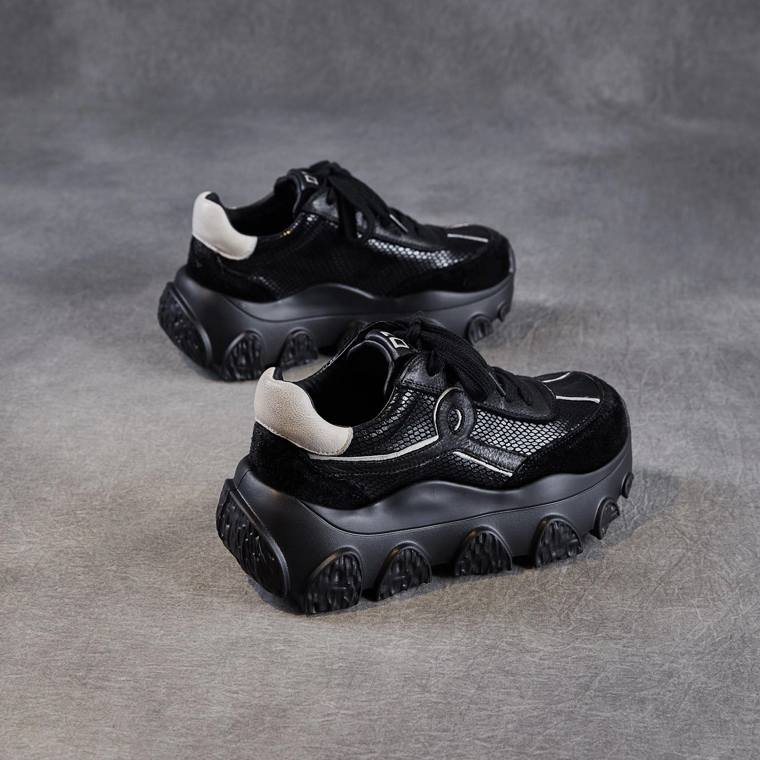 Lamelo Ball Sneakers Women's Retro Leather Casual Chunky Platform Sneakers