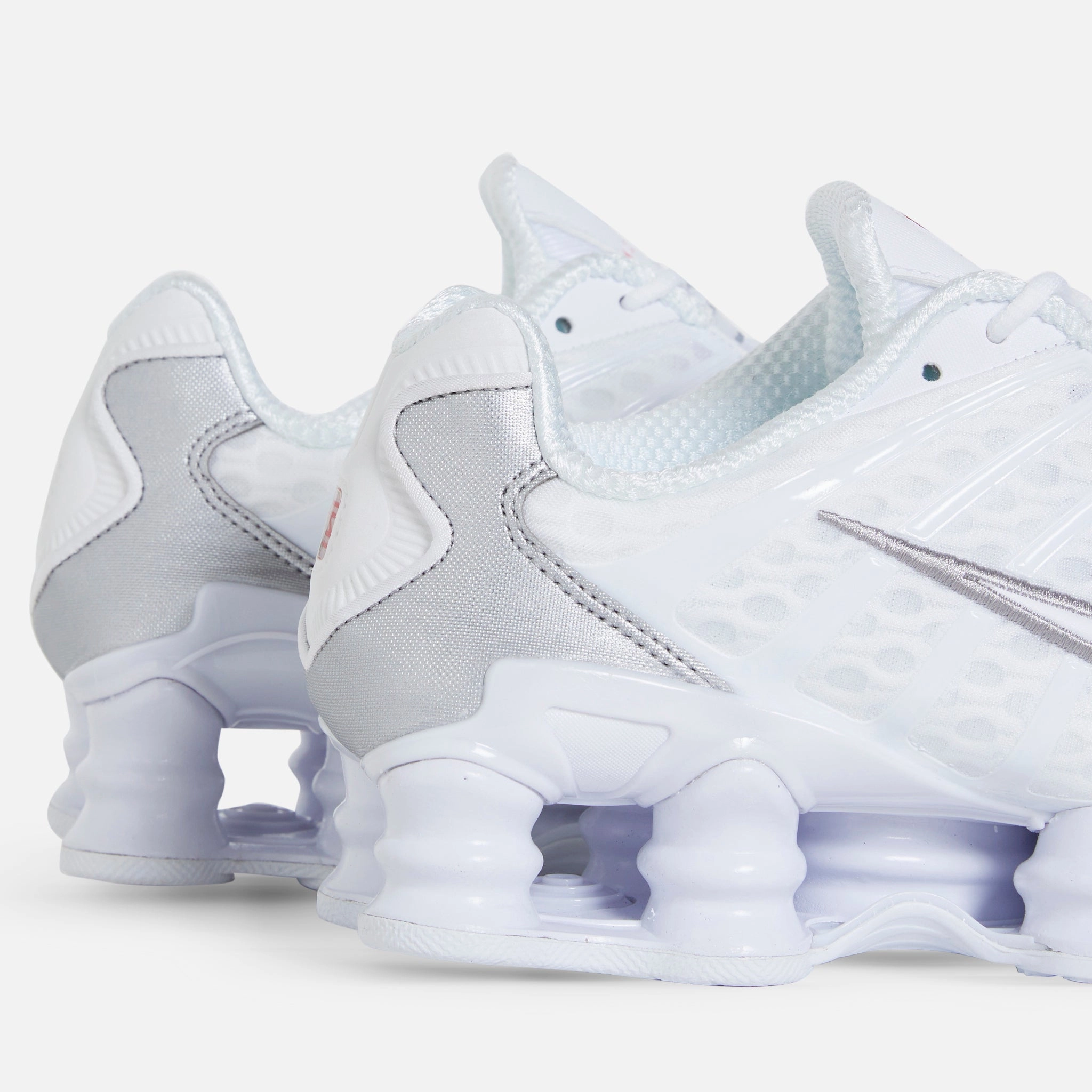 Women's Shox TL White | White | Metallic Silver | Max Orange Nike Kids Shoes