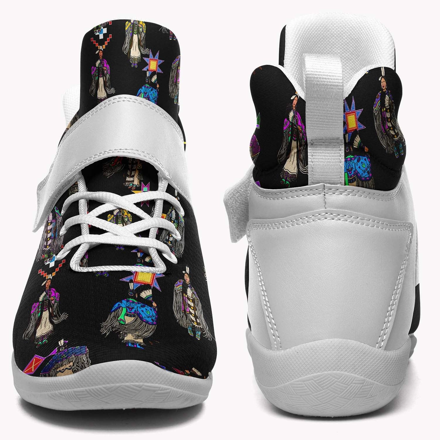 Women's Tradish Dancers Black Ipottaa Basketball / Sport High Top Shoes - White Sole Moolah Triple Double Basketball Shoes