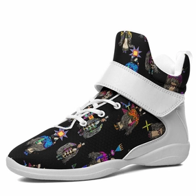 Self Tying Basketball Shoes Women's Tradish Dancers Black Ipottaa Basketball / Sport High Top Shoes - White Sole