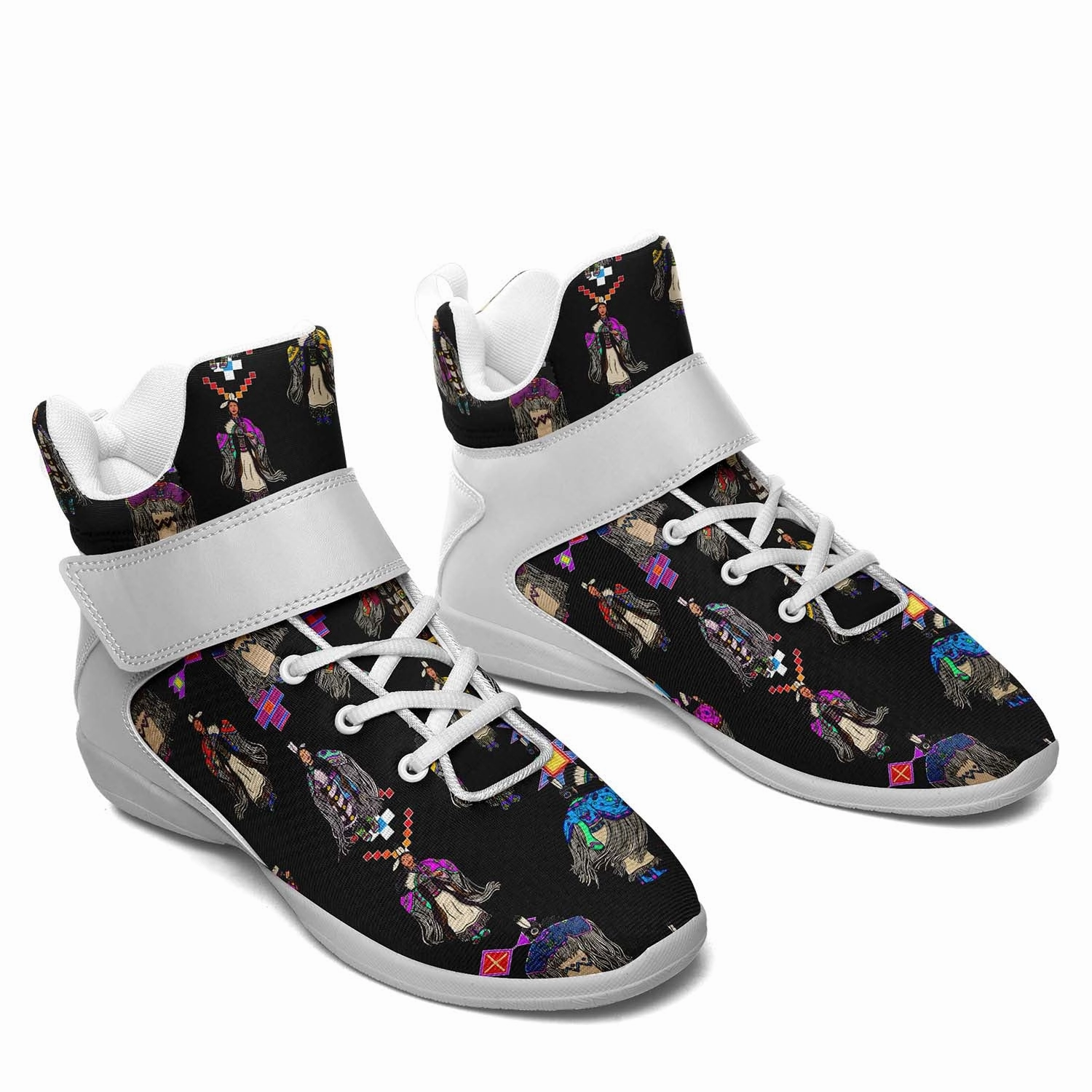 Most Stylish Basketball Shoes Women's Tradish Dancers Black Ipottaa Basketball / Sport High Top Shoes - White Sole