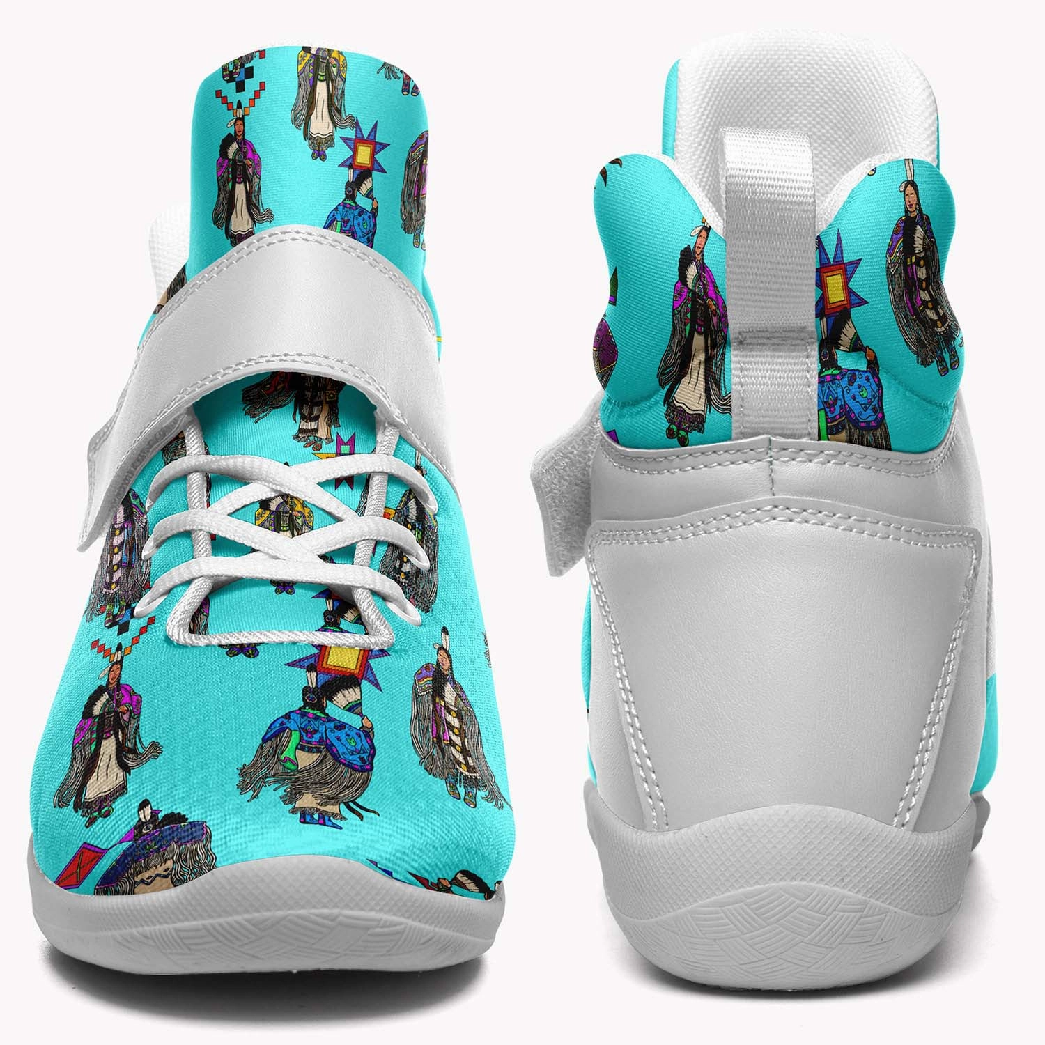 Women's Tradish Dancers Turquoise Ipottaa Basketball / Sport High Top Shoes - White Sole Adizero 2.0 Basketball Shoes